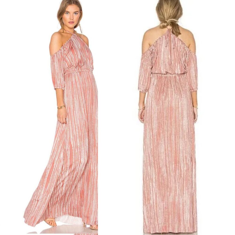 Rachel Pally | Stripped Printed Long Dress | Halter Neck